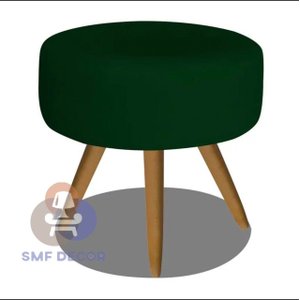 Puff Redondo Pés Palito Verde