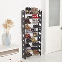 Ver imagem 1 de Sapateira 30 Pares 10 Prateleiras Estante Armazenamento Empilhável Suporte para 60 S Organizador