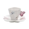 1 Xicara Café Porcelana C/Pires Borboleta 100Ml - Wolff - 1