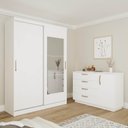 Ver imagem 1 de Kit Guarda Roupas 2 Portas e Cômoda Araçá CabeCasa MadeiraOriginals Branco