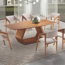Ver imagem 3 de Cadeira para Sala de Jantar Tecido 250 Safira Marrom/Amêndoa