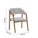 Ver imagem 2 de Cadeira para Sala de Jantar Tecido 250 Safira Marrom/Amêndoa
