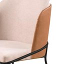 Ver imagem 5 de Cadeira Aurora Linho Bege Couro Caramelo Metal Preto