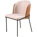 Ver imagem 1 de Cadeira Aurora Linho Bege Couro Caramelo Metal Preto