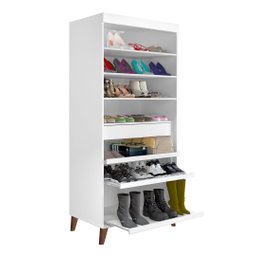 Armário Retro Com Espelho Athenas Branco Potente - 4