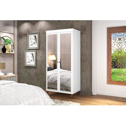 Armário Retro Com Espelho Athenas Branco Potente - 1