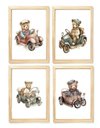 Ver imagem 1 de Kit Quadro Urso Motorista Decorativo Quarto Criança Bebê Enxoval Menino