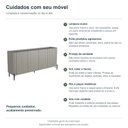Ver imagem 6 de Buffet Bend 180 cm Porta Frisada Incolar Grigio com Pé Preto
