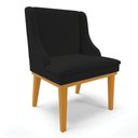 Ver imagem 1 de Cadeira de Jantar Liz Linho Preto a79 Base Fixa Madeira Castanho - D’Rossi