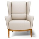 Ver imagem 5 de 2 Poltronas Base Manu Madeira B-309 Veludo Bege Domi