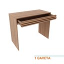 Ver imagem 4 de Escrivaninha Mesa para Escritório 2 Gavetas 1 Nicho Detalhe Ripado Me4173 Tecnomobili Amêndoa