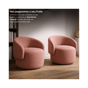 Ver imagem 7 de Kit 2 Poltrona Orgânica Aisha para Sala de Estar Boucle Luxo:Rosa