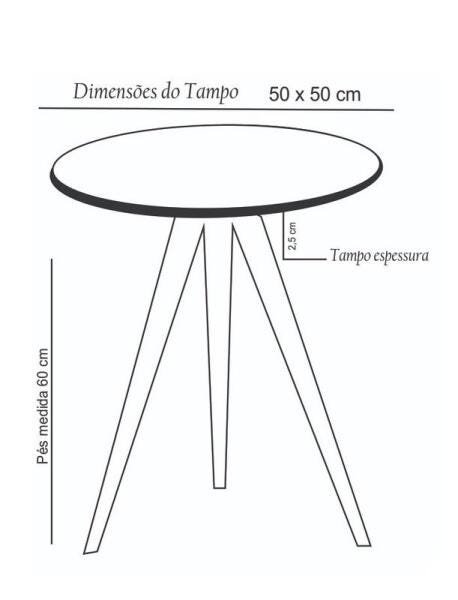 Mesinha Lateral Tripé Decorativa LC Média Azul - 2