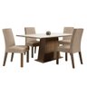 Conjunto Sala de Jantar Madesa Flavia Mesa Tampo de Madeira com 4 Cadeiras - Rustic/branco/imperial - 2