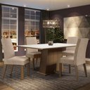 Ver imagem 1 de Conjunto Sala de Jantar Madesa Flavia Mesa Tampo de Madeira com 4 Cadeiras - Rustic/branco/imperial