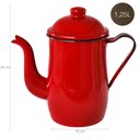 Ver imagem 2 de Bule Café Esmaltado 1,25 Litros e 12 Xícaras 70ml Tradicional Vermelho