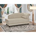 Ver imagem 2 de Chaise 160cm Direito Pomme Bouclé Suave Bege - Sallar Home