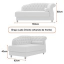 Ver imagem 4 de Chaise 160cm Direito Pomme Bouclé Suave Bege - Sallar Home