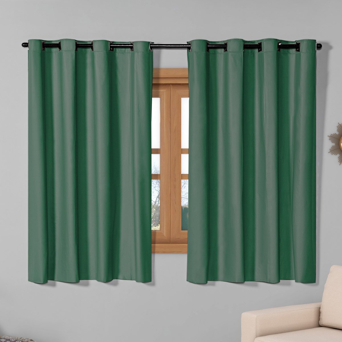 Cortina Blackout 2,20m X 1,30m Corta 100% a Luz para Sala Quarto Janela Cozinha Blecaute Verde