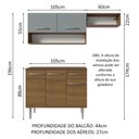 Ver imagem 4 de Armário de Cozinha Compacta 165cm Rustic/Cinza Emilly Madesa 08