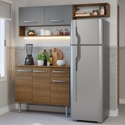 Armário de Cozinha Compacta 165cm Rustic/Cinza Emilly Madesa 08 - 2