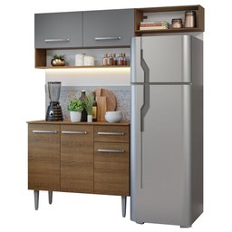 Armário de Cozinha Compacta 165cm Rustic/Cinza Emilly Madesa 08 - 3