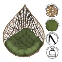 Ver imagem 4 de Balanço Suspenso Ninho Gota com Mola e Mosquetão Almofada Impermeável Gourmet Área Externa:a5