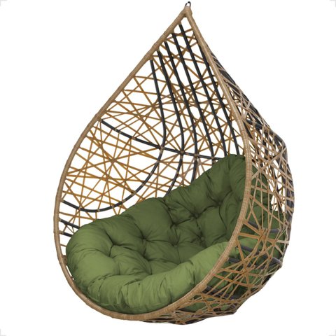 Balanço Suspenso Ninho Gota com Mola e Mosquetão Almofada Impermeável Gourmet Área Externa:a5