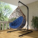 Ver imagem 1 de Cadeira Balanço Ninho Suspenso Gota Tramado com Suporte e Almofada Impermeável