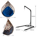 Ver imagem 5 de Cadeira Balanço Ninho Suspenso Gota Tramado com Suporte e Almofada Impermeável