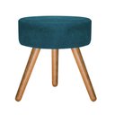 Ver imagem 2 de Kit 3 Puff Decorativo Sofia Pé Palito Suede Azul Petróleo