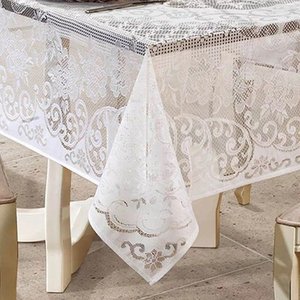 Toalha de Mesa Quadrada de Renda Branca 140x140 Cm - Panami