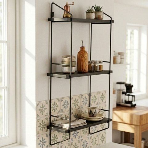 Prateleira Tripla Vertical para Organização e Decoração Eloa