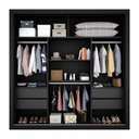Ver imagem 4 de Guarda Roupa de Casal Trianon 2 Portas de Correr Preto Preto