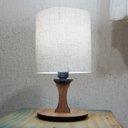 Ver imagem 4 de Abajur de Mesa Base Marrom e Cúpula Tecido Linho Bege Bivolt