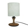 Abajur de Mesa Base Marrom e Cúpula Tecido Linho Bege Bivolt - 1