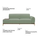 Ver imagem 3 de Sofá Molino 3 Lugares 180cm C/mesa Auxiliar Direito Pés Ouro.f Bouclé Verde Claro - Nexta Casa