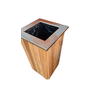 Lixeira de Madeira com Tampa em Inox - 2