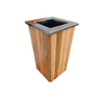 Lixeira de Madeira com Tampa em Inox - 4