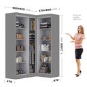 Ver imagem 3 de Guarda-roupa Modulação 5 Portas Canto Paris