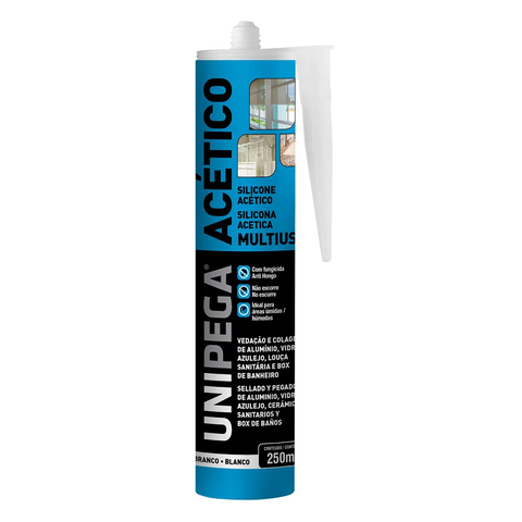 Silicone Acético Multiuso Branco Unipega 250ml