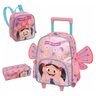 Kit Mochila Rodinha + Lancheira + Estojo Show Da Luna Rosa - 1