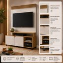 Ver imagem 3 de Home para TV até 60" 2 Portas Berlim Off White Prolizado Tauri Ripado Lukaliam