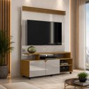 Ver imagem 5 de Home para TV até 60" 2 Portas Berlim Off White Prolizado Tauri Ripado Lukaliam