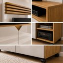 Ver imagem 4 de Home para TV até 60" 2 Portas Berlim Off White Prolizado Tauri Ripado Lukaliam