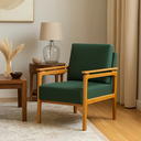 Ver imagem 2 de Kit 2 Poltronas Yasmin para Sala de Estar ou Recepção Madeira Maciça em Linho Premium:verde