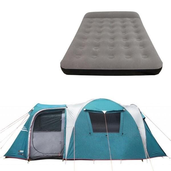 Barraca Camping Gt 9/10 Pessoas + Colchão Casal Inflável - 1