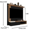Ver imagem 2 de Painel Para Tv Até 32 Polegadas Turim Preto / Freijó - Comprar Moveis em Casa