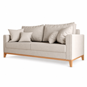 Ver imagem 2 de Sofá Living Beny 3 Lugares 180cm Linho Base Madeira - Bege