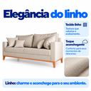 Ver imagem 7 de Sofá Living Beny 3 Lugares 180cm Linho Base Madeira - Bege